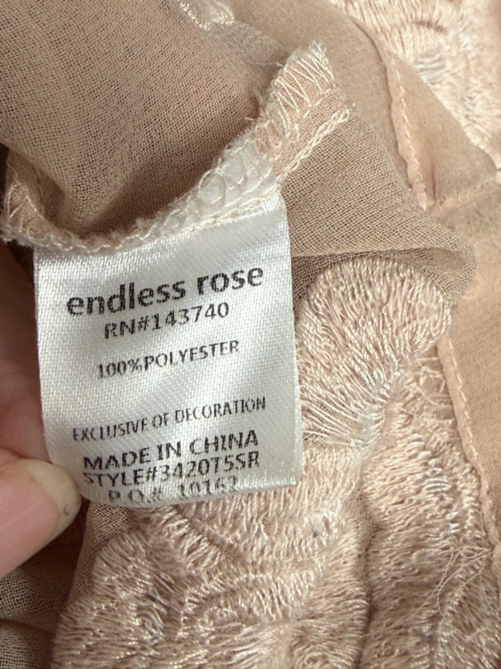 Endless Rose Cream Sheer Floral Embroidered Blouse Romantic Chic Large - Picture 8 of 10